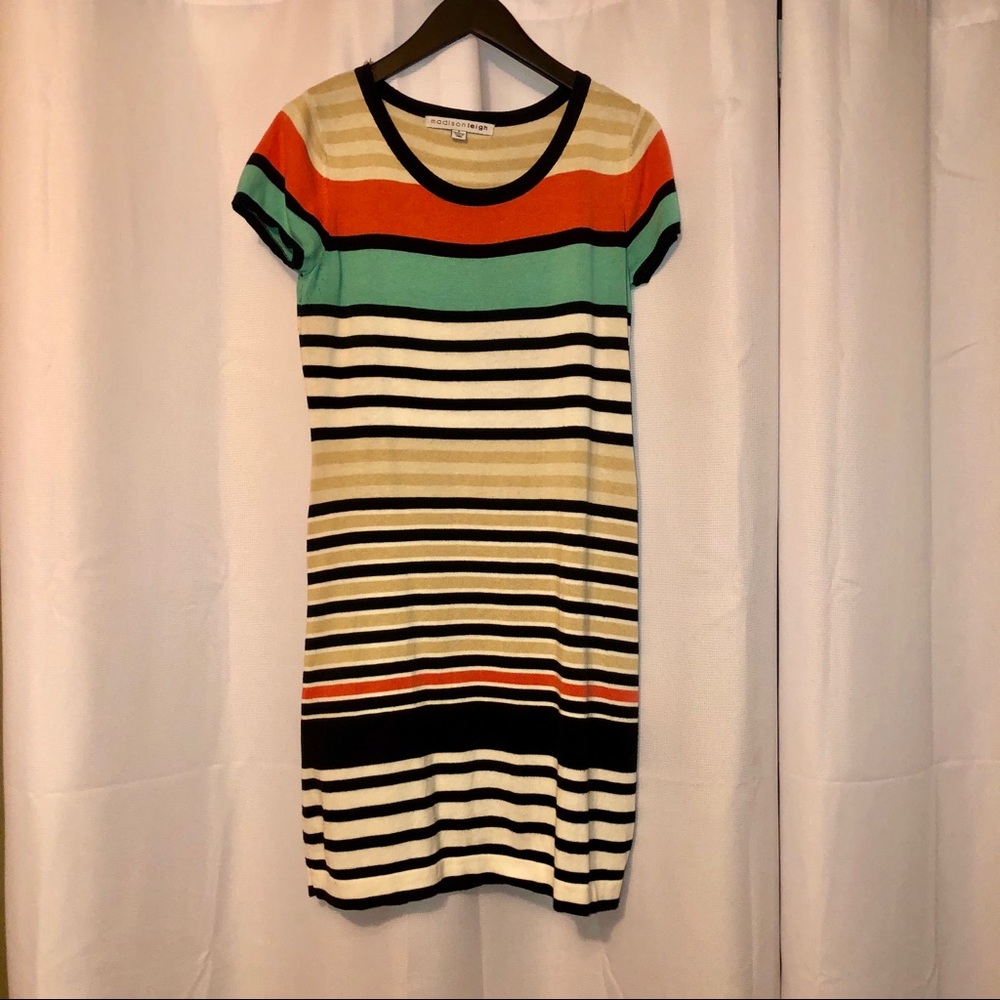 Lightweight striped sweater dress